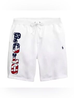 Polo by Ralph Lauren White Athletic Shorts with American Flag POLO